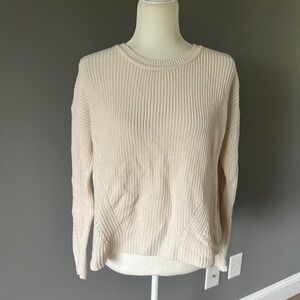 Lucky Brand Cream Knit Sweater with Lace Up Back Detail